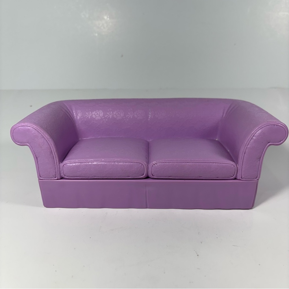 Vintage Barbie Doll‎ Purple Flower Sofa Couch Dollhouse Furniture  1996